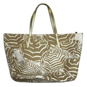 Lilly Pulitzer Leather Handled Canvas Beach Tote